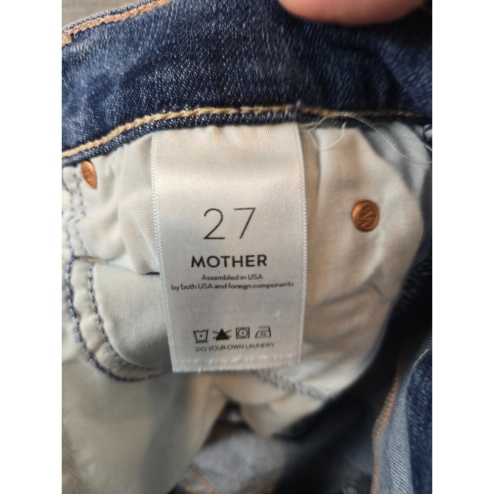 MOTHER JEANS Size 27 'The Stunner Zip Two Step Fray - Girl Crush' (Mid-Rise) - Picture 4 of 16